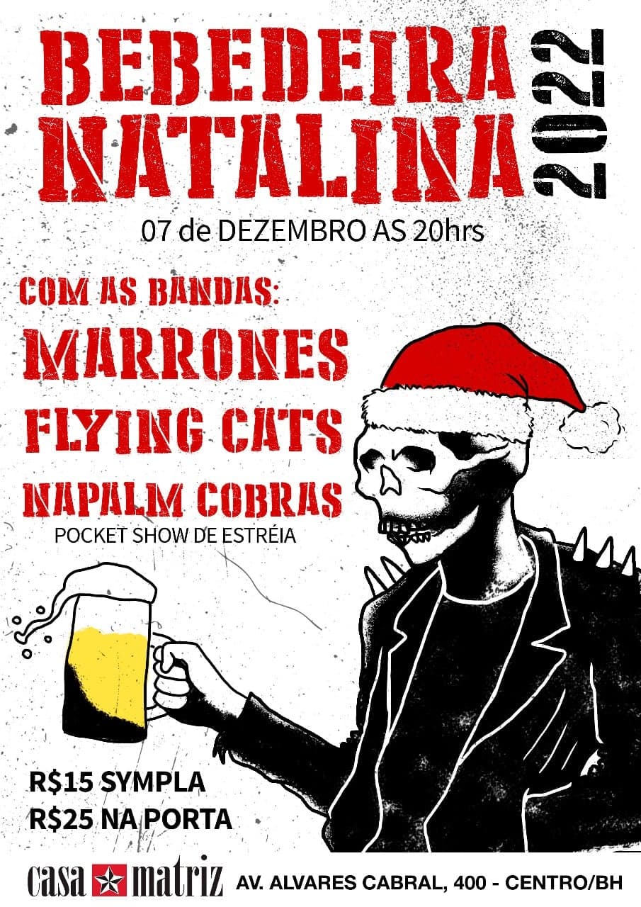 Flyer: Bebedeira Natalina · Casa Matriz · Centro, Belo Horizonte/MG · 2022