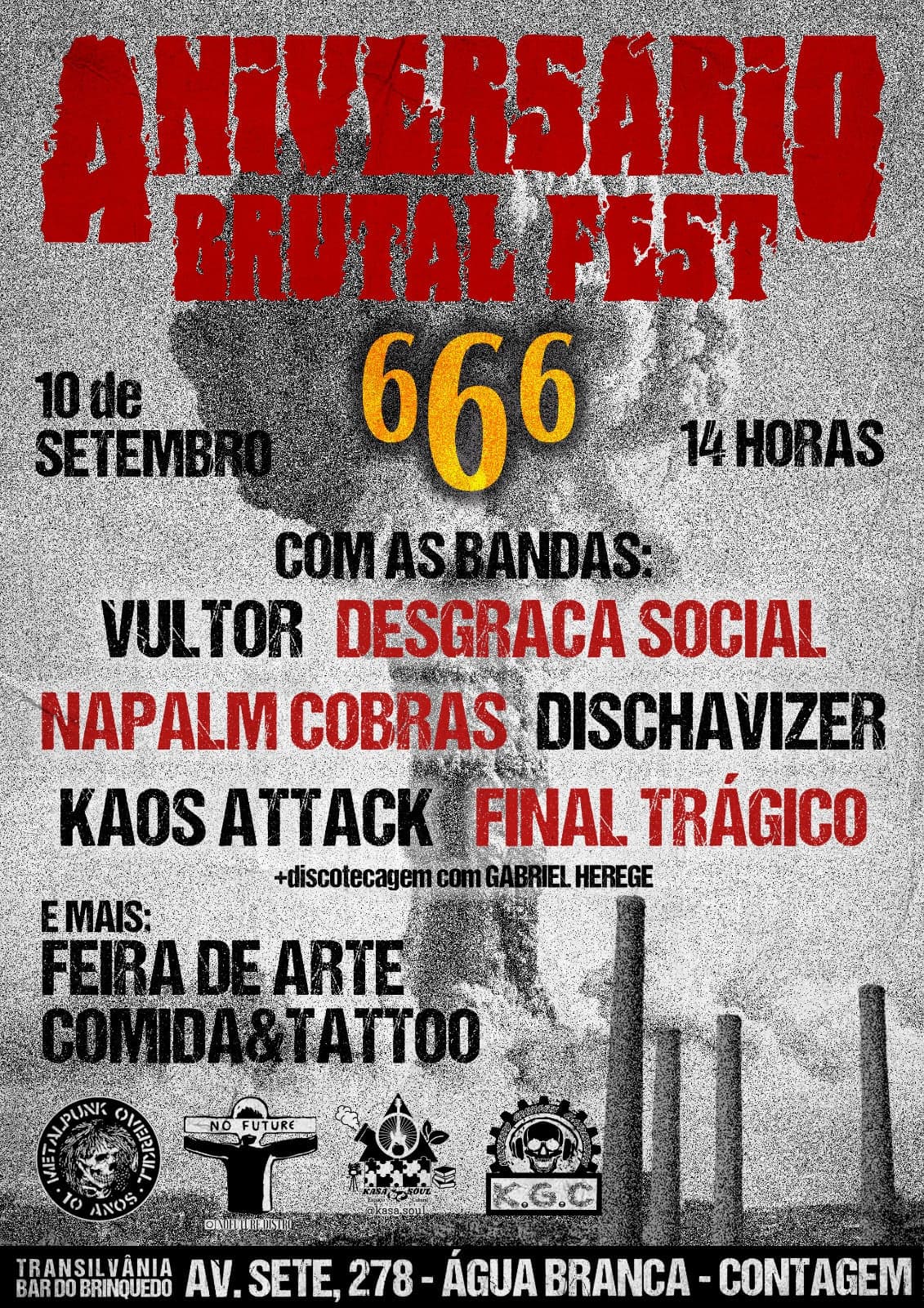 Flyer: Aniversário Brutal Fest 666 · Transilvânia Bar · Água Branca, Contagem/MG · 2023