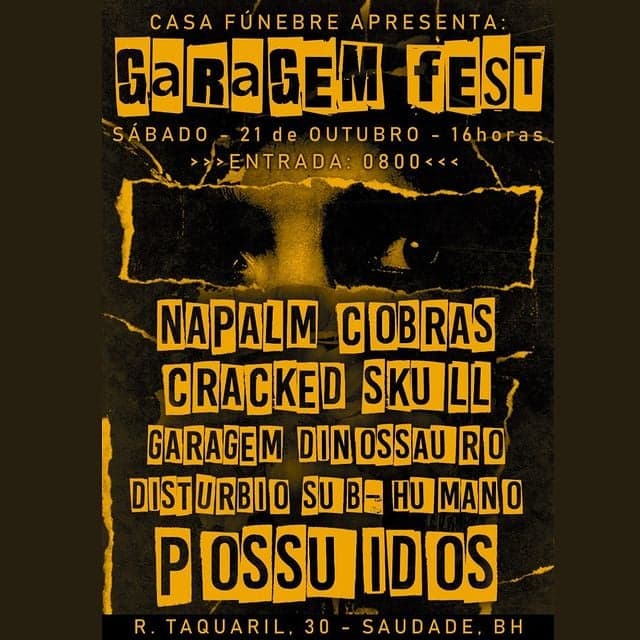 Flyer: Garagem Fest · Casa Fúnebre · Saudade, Belo Horizonte/MG · 2023
